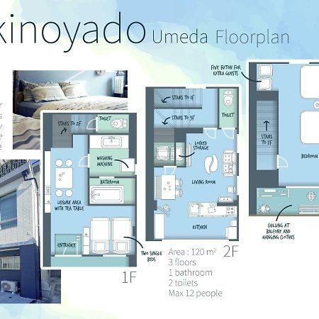 Yukinoyado Umeda Lägenhet Osaka Exteriör bild